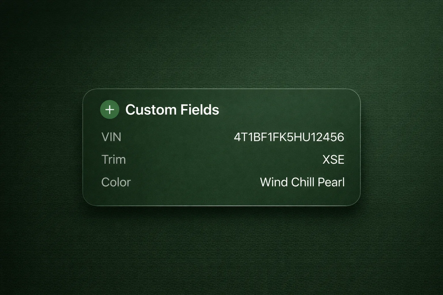 Custom fields preview